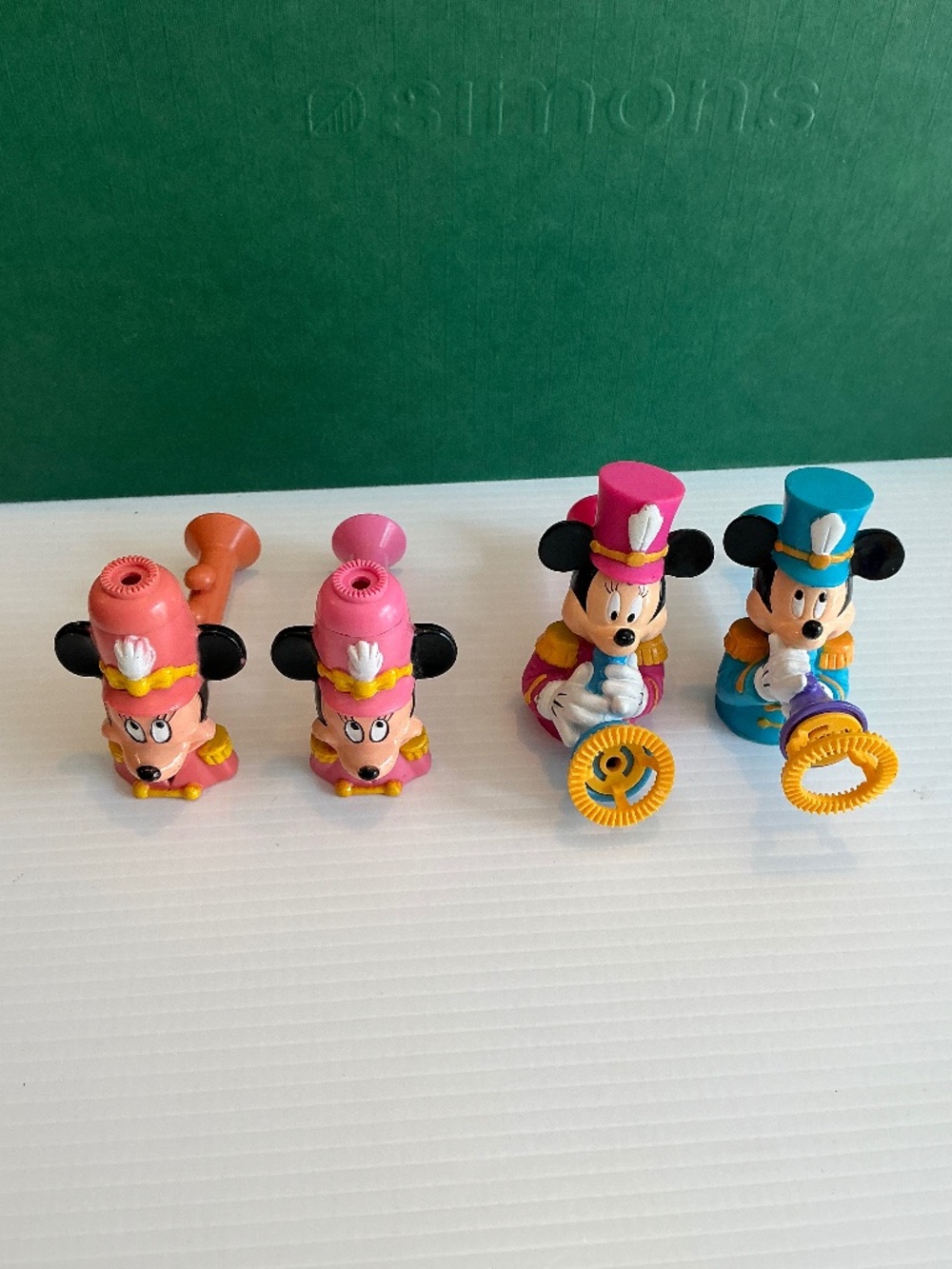 Vintage 1990s Tootsietoy Disney Mickey & Minnie Mouse Marching Band Bubble Pipes